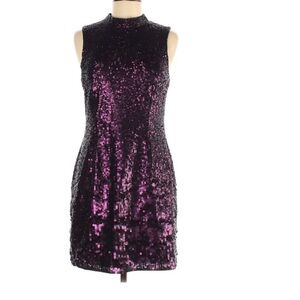 NWT French connection purple sequin dress size 8
